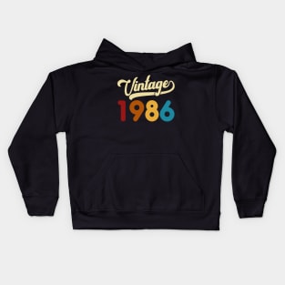 1986 Vintage Gift 34th Birthday Retro Style Kids Hoodie